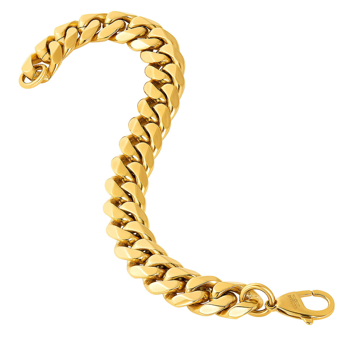 Invicta Jewelry Men s Thick Polished Curb Chain Steel - Invicta Official Imagery - 6