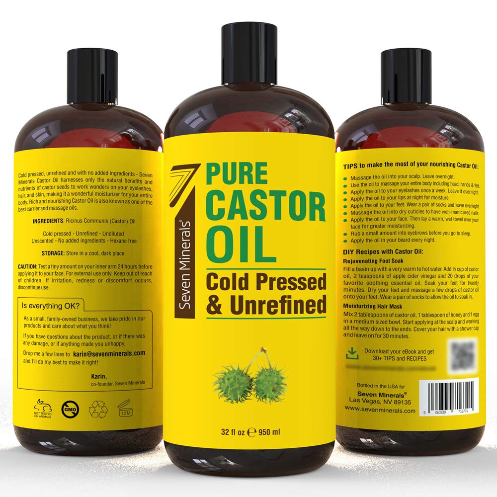 Pure Cold Pressed Castor Oil - Seven Minerals Official Imagery - 6