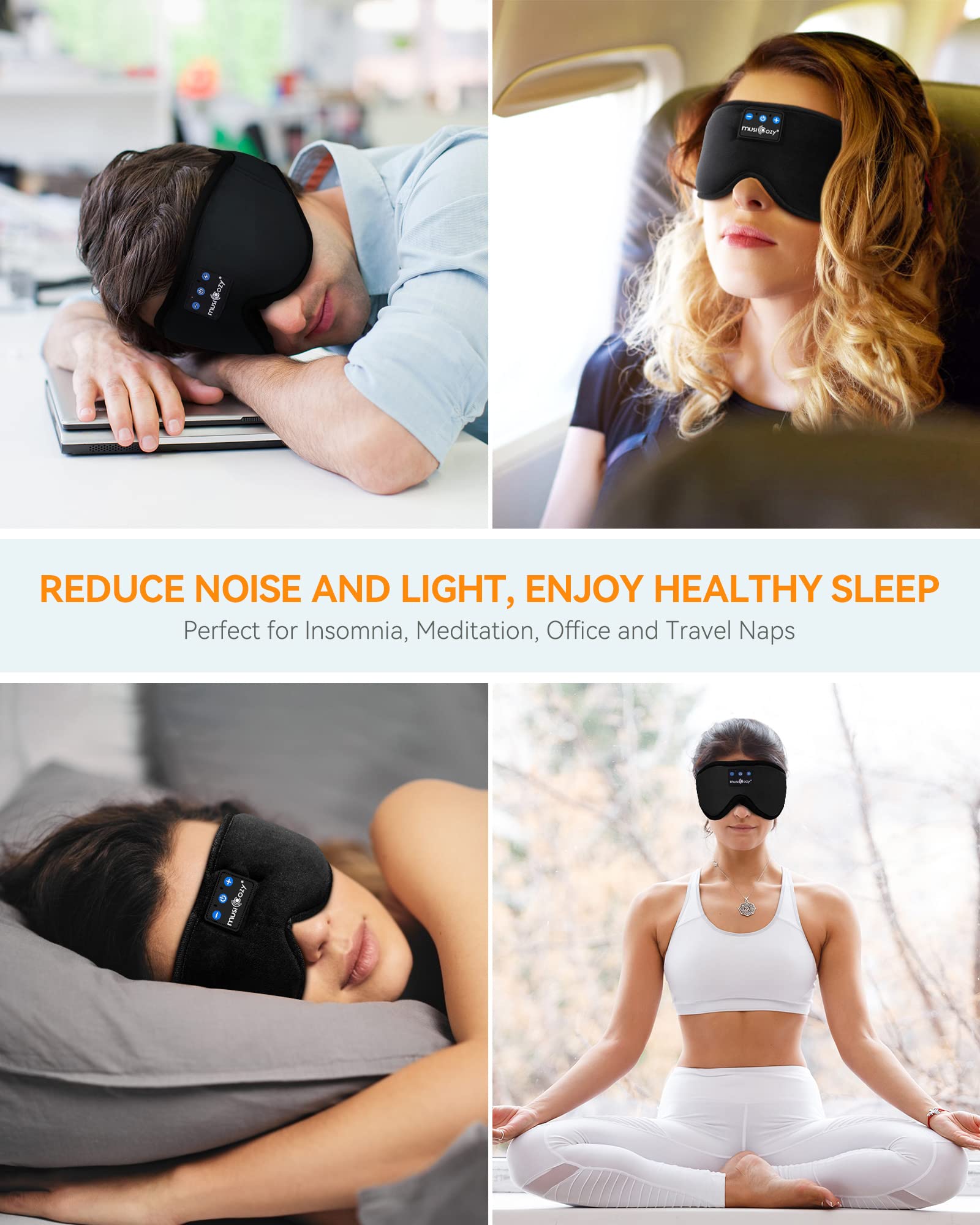 MUSICOZY 3D Sleep Headphones Bluetooth 5.4 Sleep Mask with HD Spe - MUSICOZY Official Product View 7