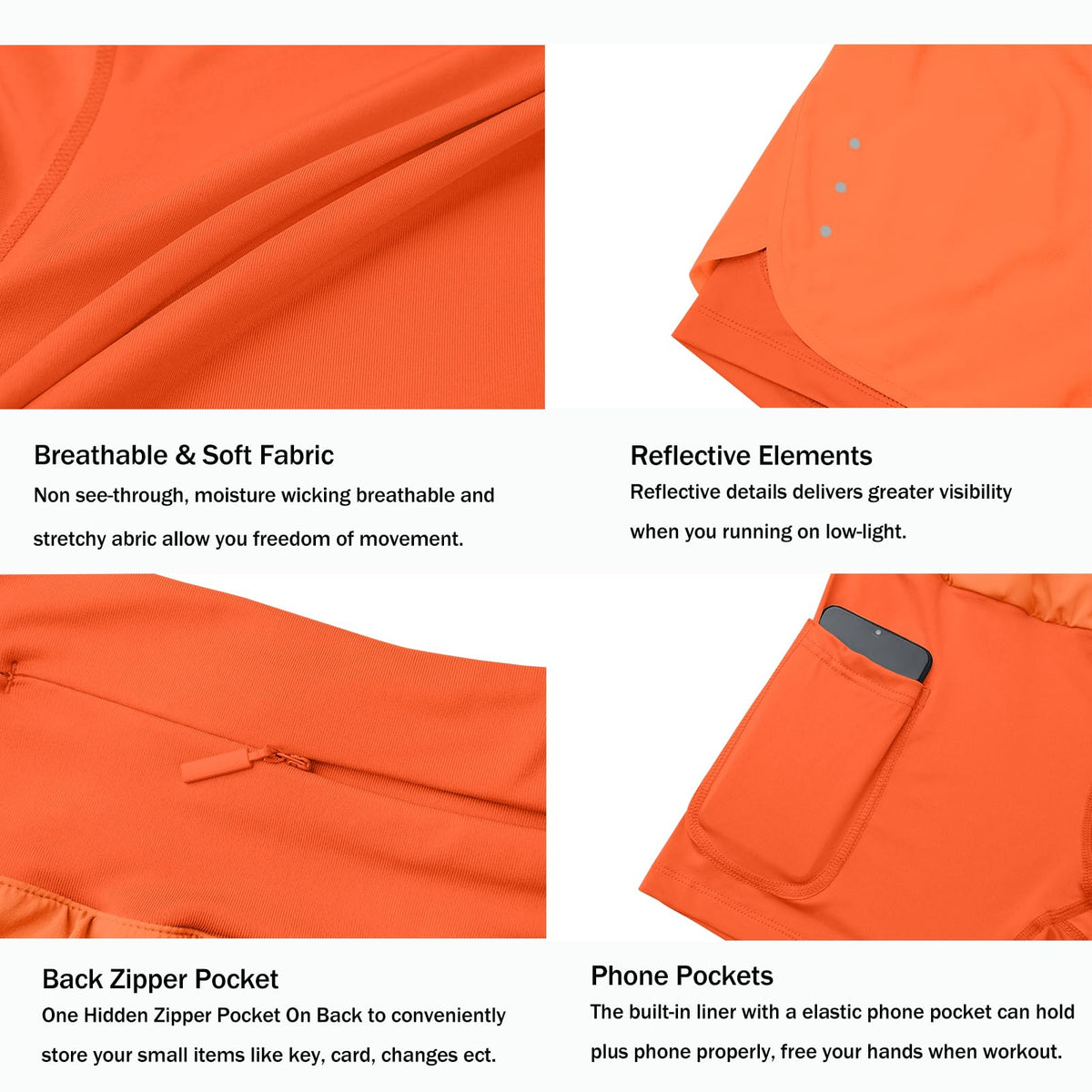 Ksmien Women s 2 in 1 Running Shorts with Liner Phone - Ksmien Official Imagery - 6