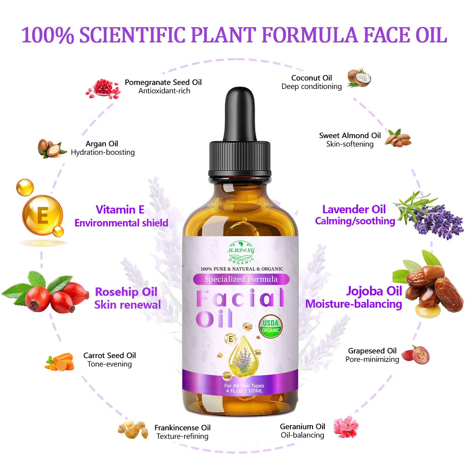 MMPANG Facial Oil, Organic Rosehip & Vitamin E Face Oil & Massage - MMPANG Official Product View 4