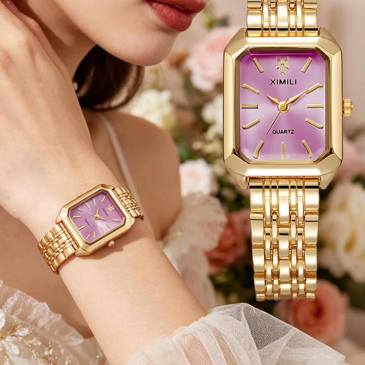 4 Pack Gold Watches for Women with Vintage Stainless Steel - haodmius Official Imagery - 7