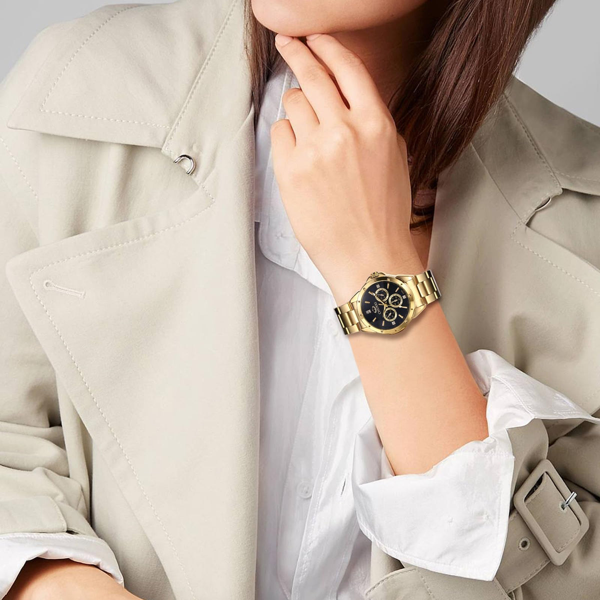 JewelryWe Quartz Rhinestone Waterproof Watch Women s - JewelryWe Official Imagery - 4