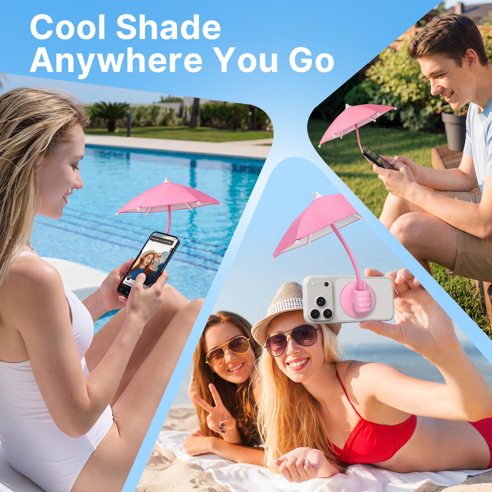 CALDEVER Phone Umbrella for Sun Shade Magnetic Anti-Glare Umbrella for - View 3