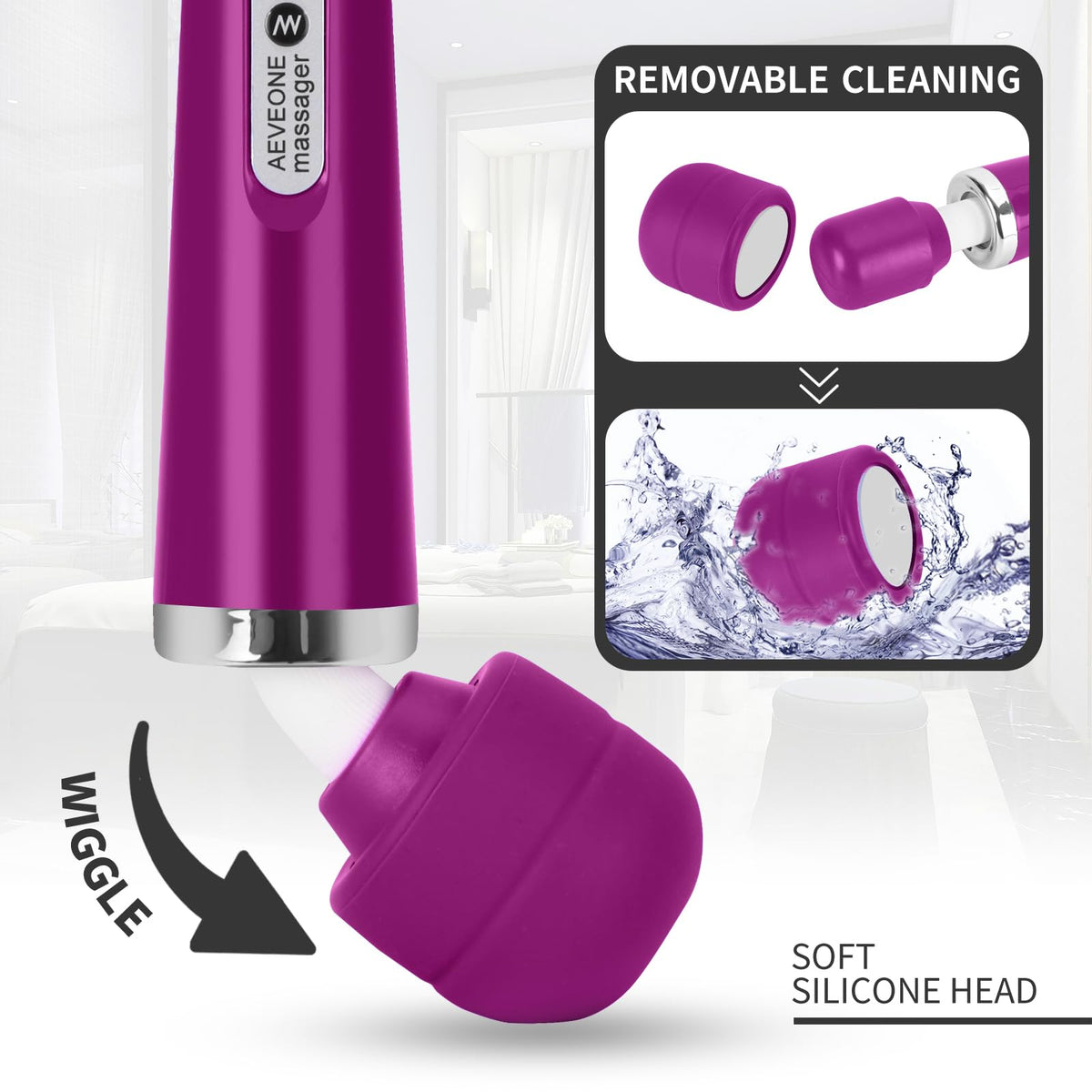 AEVEONE Wired Powerful Handheld Wand Massager Strong - AEVEONE Official Imagery - 7
