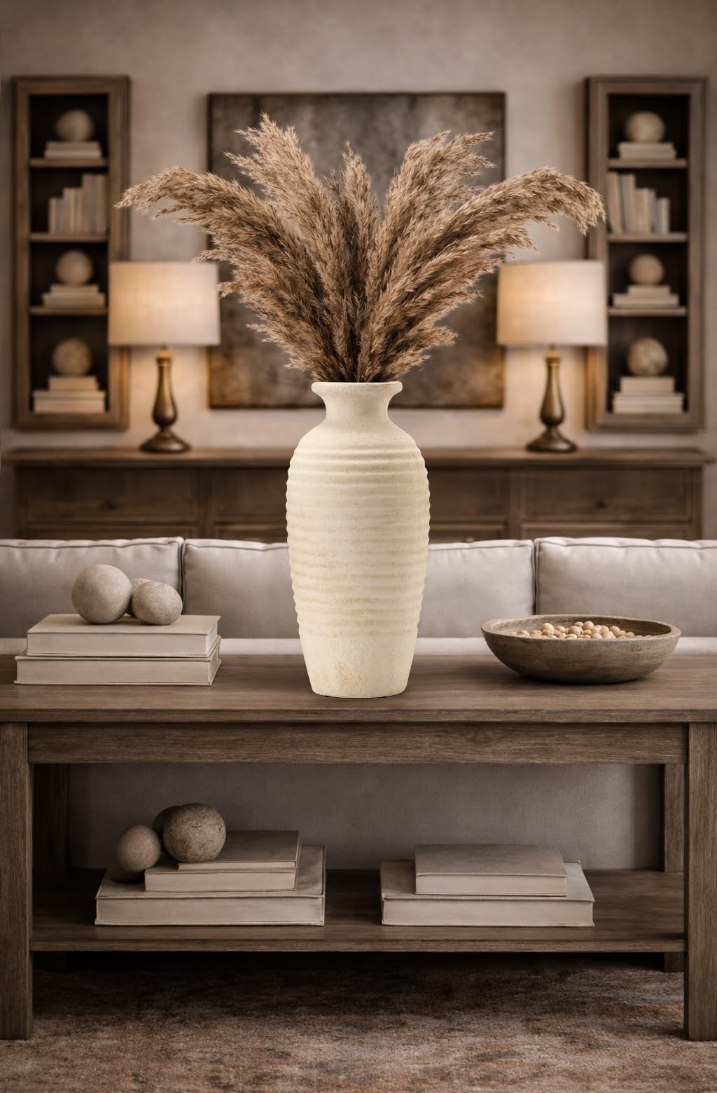 Ceramic Natural Rustic Vase 14 4 Inch Large Vintage Flower - Vaseking Official Imagery - 6