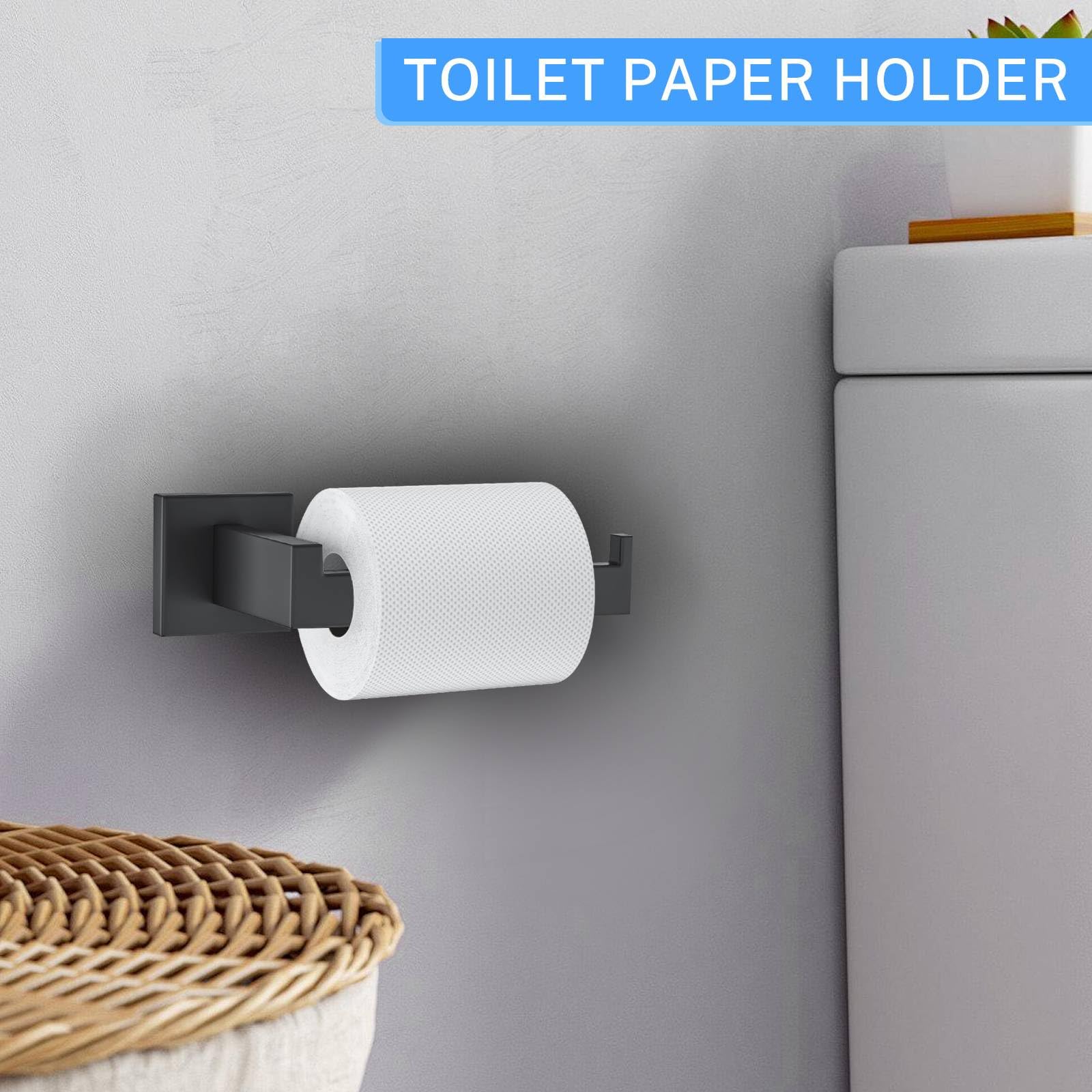 10 Piece Matte Black Bathroom Hardware Accessories Set Black - Woekme Official Imagery - 7