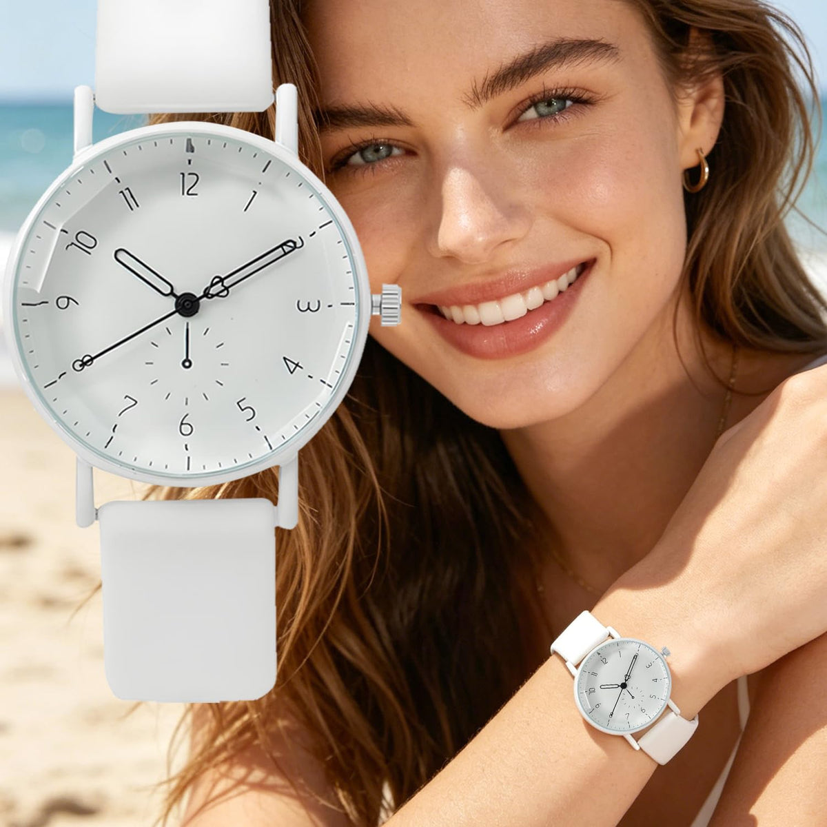 6 Pack Women Silicone Rubber Band Watches Set Geneva Watch - haodmius Official Imagery - 5