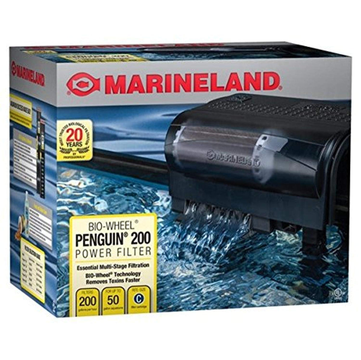 Marineland Bio Wheel Penguin 200 GPH Power Aquarium Filter - MarineLand Official Imagery - 2