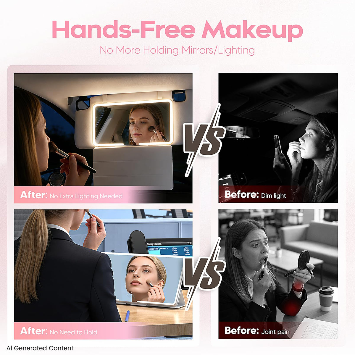 Upgraded Car Sun Visor Mirror Vanity as Gift for Women Men - Epltion Official Imagery - 6