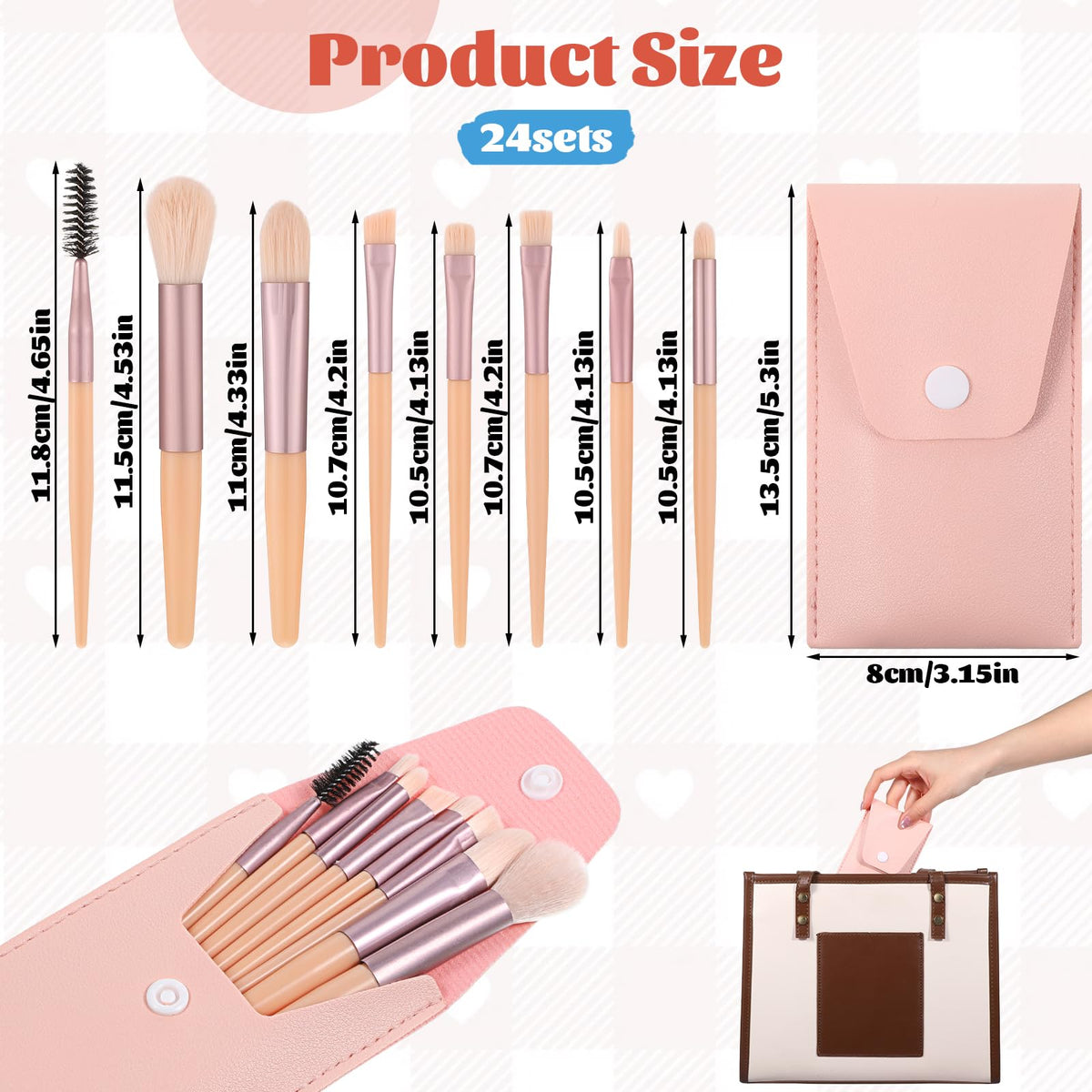 24 Sets Travel Makeup Brush Set Bulk Mini Face Makeup - Oqqlin Official Imagery - 3