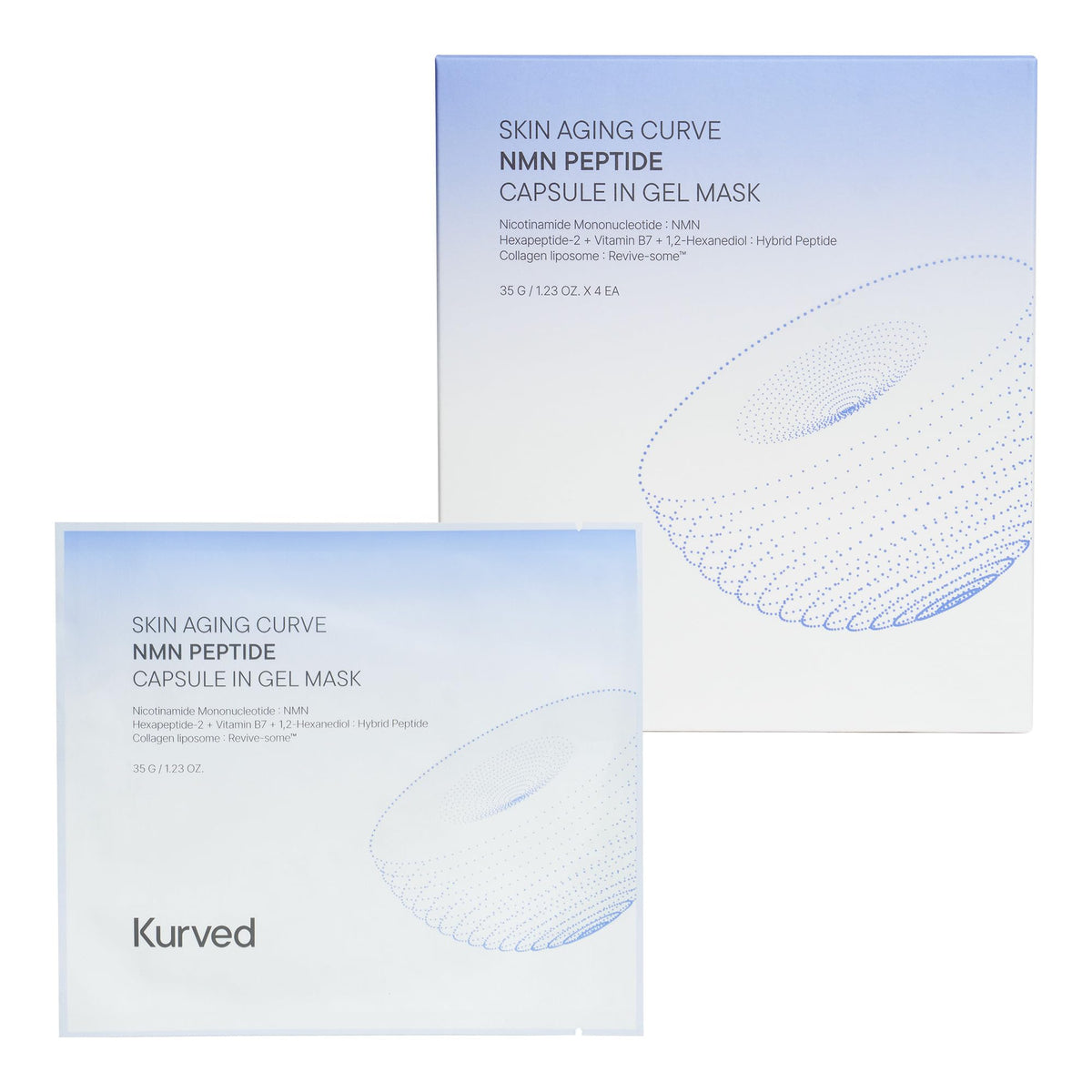 Kurved Skin Aging Curve NMN Peptide Capsule in Gel Mask 35g - Kurved Official Imagery - 2