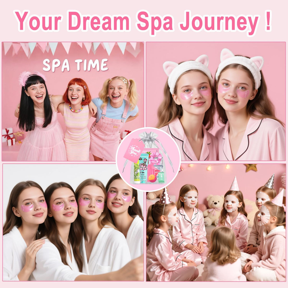 55PCS Spa Skincare Set for Kids Spa Party Favors Supplies - firstfly Official Imagery - 6
