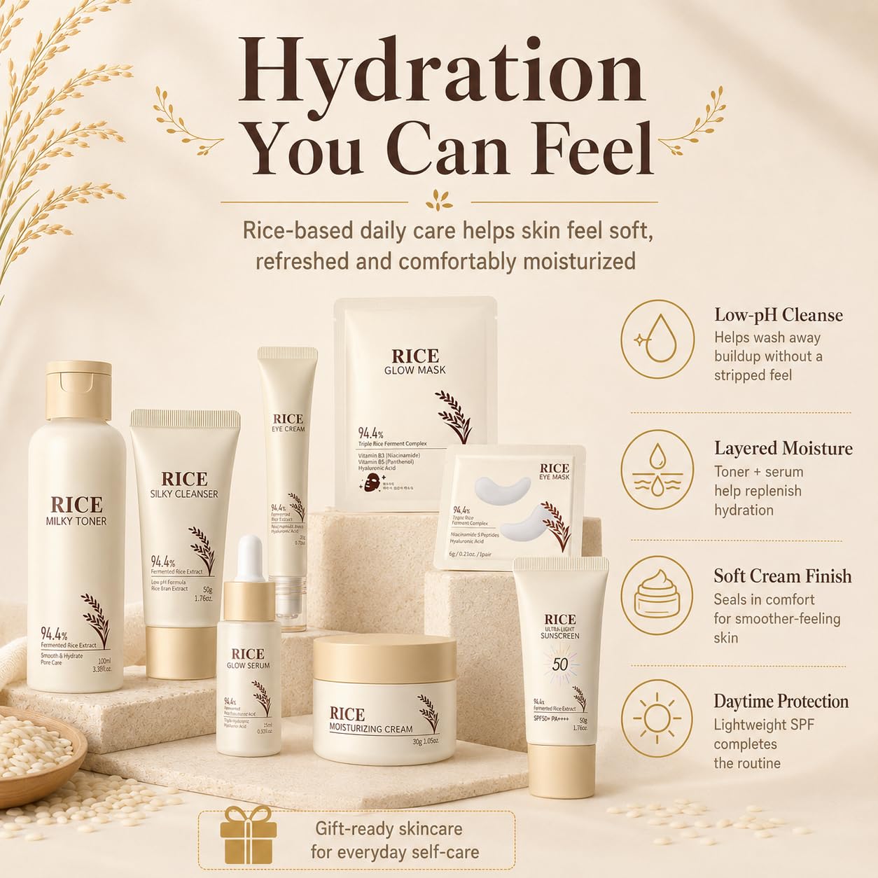 13PCS Rice Korean Skin Care Set, Korean Skincare Set, Korean - MrCuvaryas