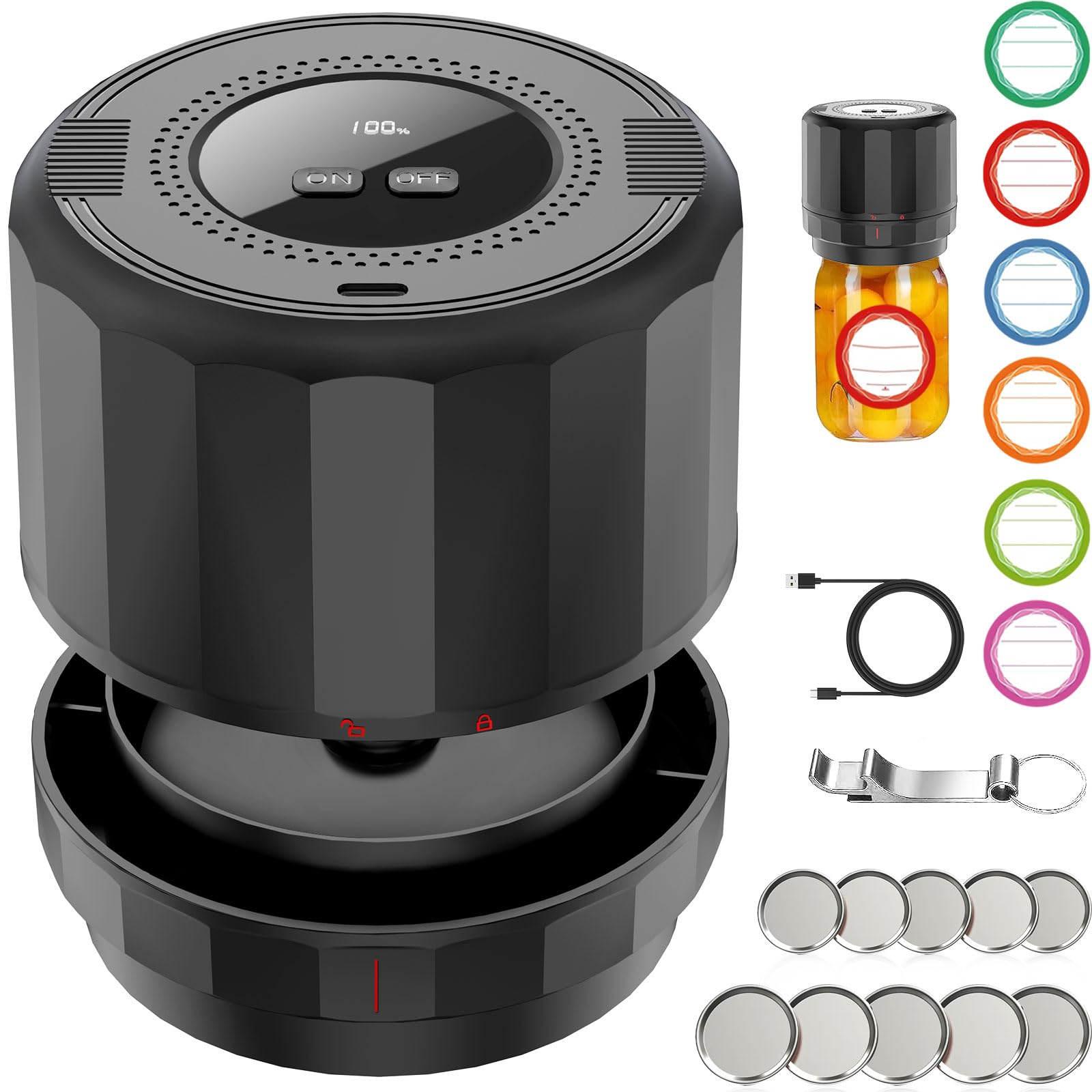 UNERVER M11 Electric Mason Jar Vacuum Sealer Kit - with Wide and - UNERVER Official Product View 1