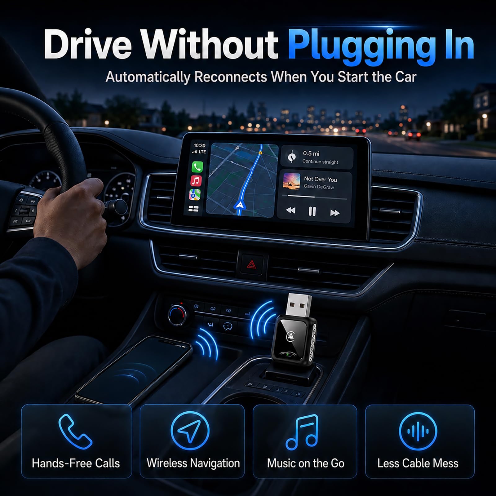 CGPVTSJ Wireless Carplay Adapter for Android Auto and Apple Car A by CGPVTSJ - Angle View 4
