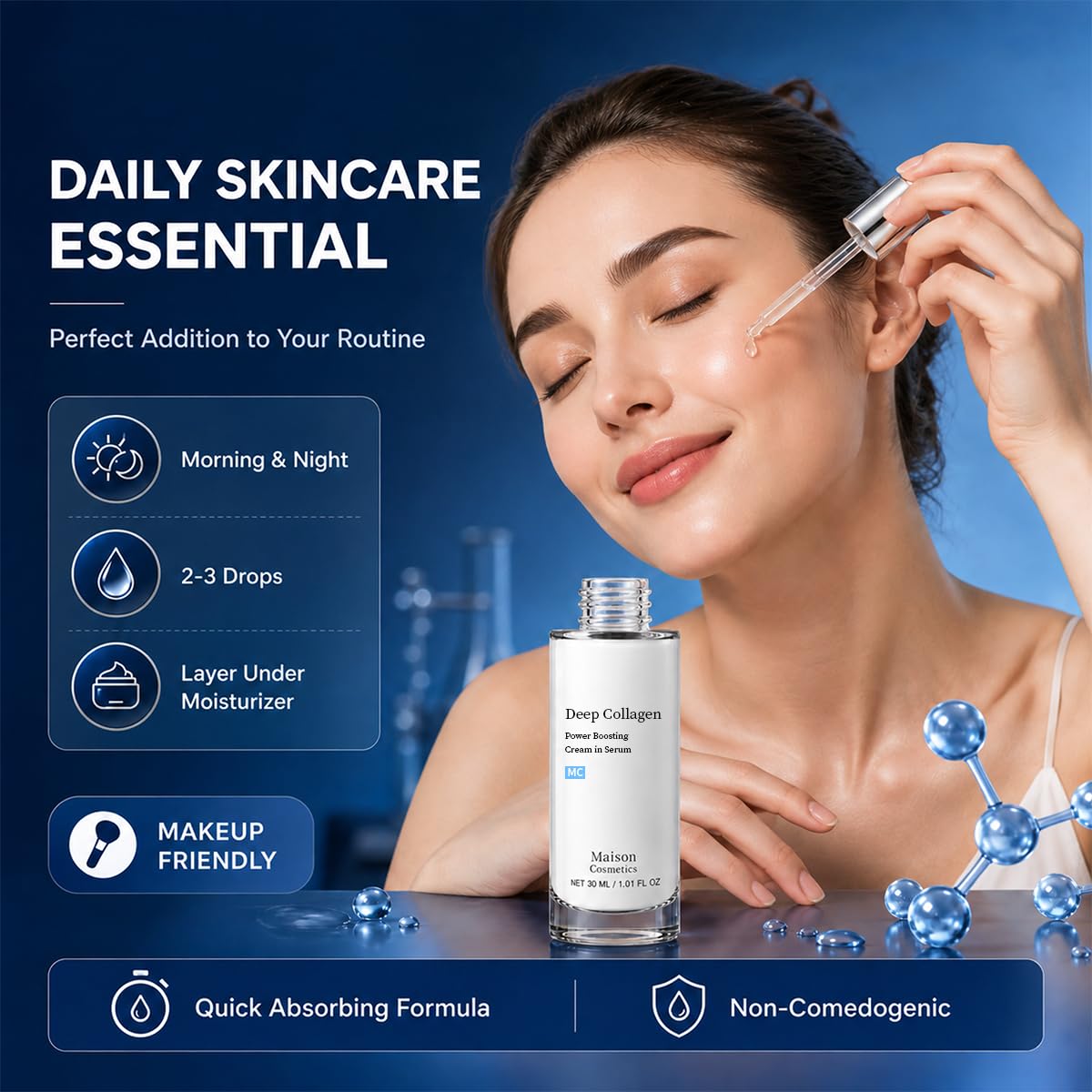 OLAVITA Maison Cosmetics Deep Collagen Volufiline Korean Skin Care Collagen Serum With Hydrolyzed Collagen, Korean Moist