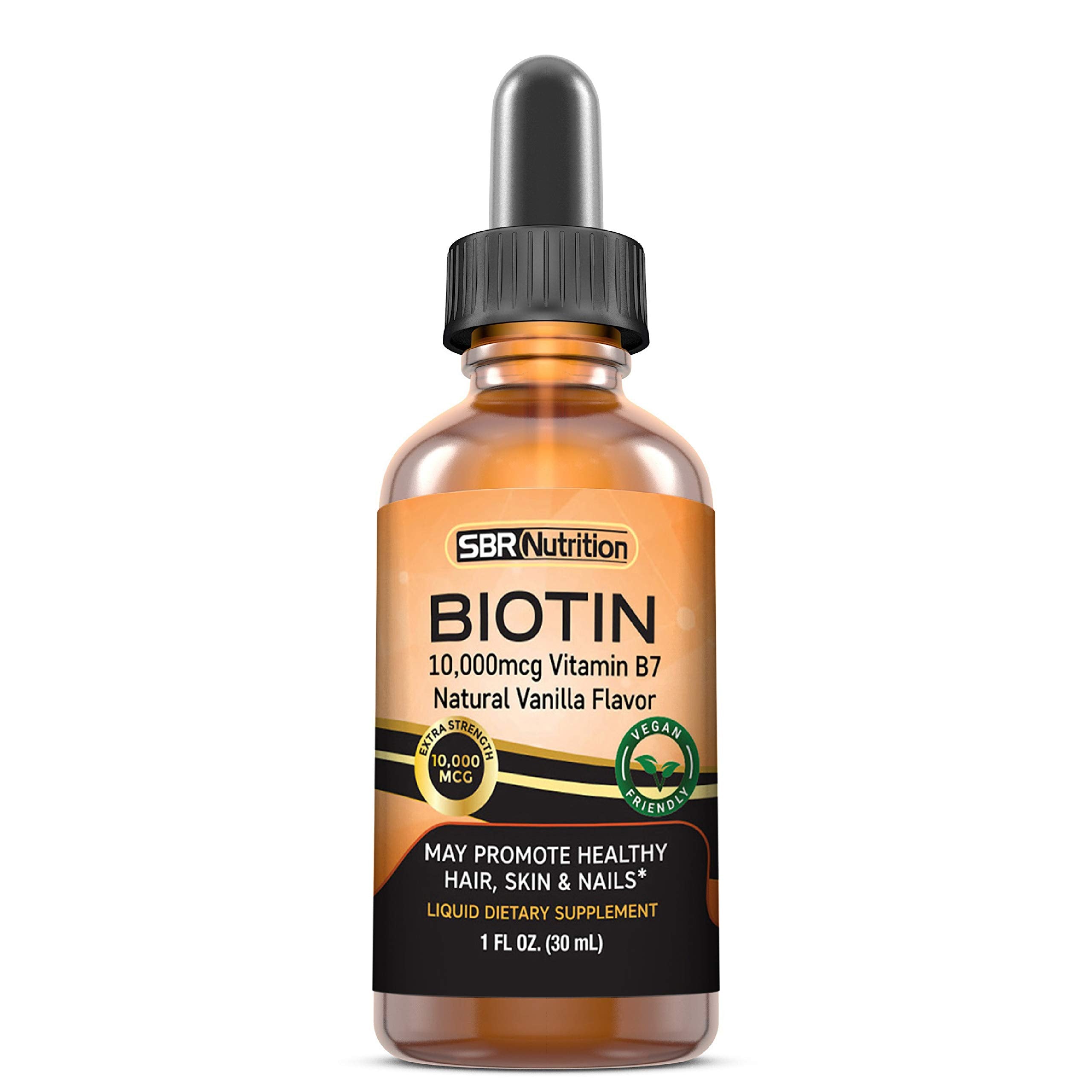 MAX Absorption Biotin Liquid Drops 10000mcg of Biotin Per - SBR Nutrition Official Imagery - 1