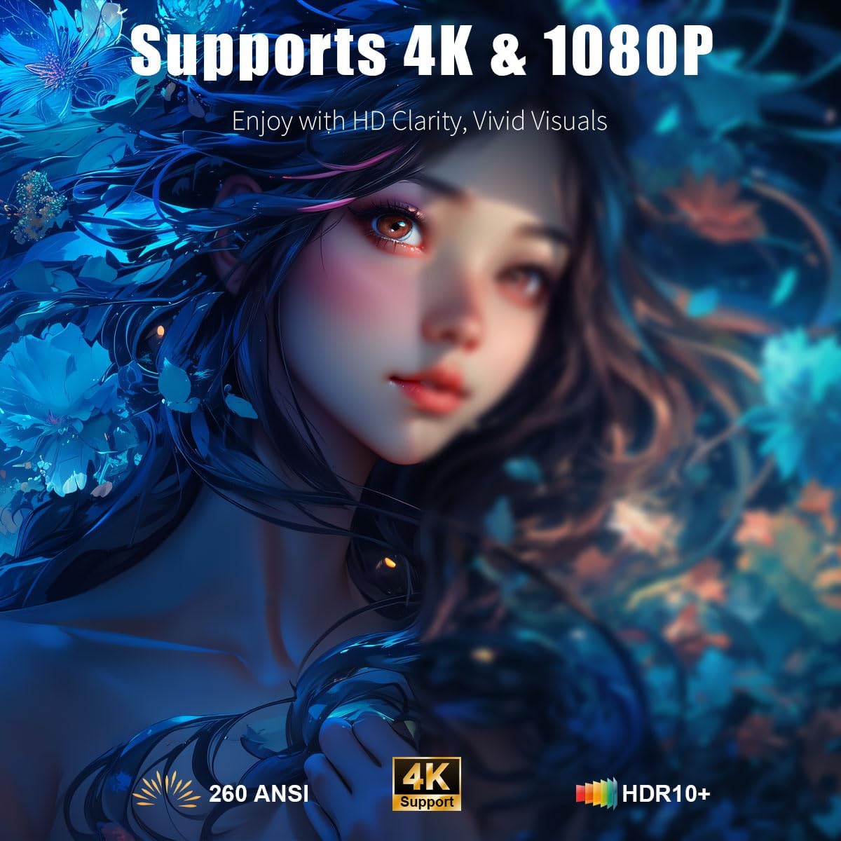 Mini Projector with Wifi and Bluetooth 4K Supported Smart - XENPONAD Official Imagery - 6