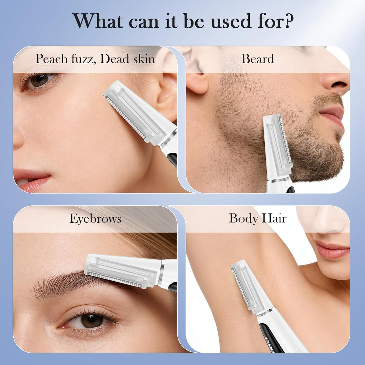 Sonic Dermaplane Razor for Women Facial Eyebrow Hair Removal - BASUNLOY Official Imagery - 6