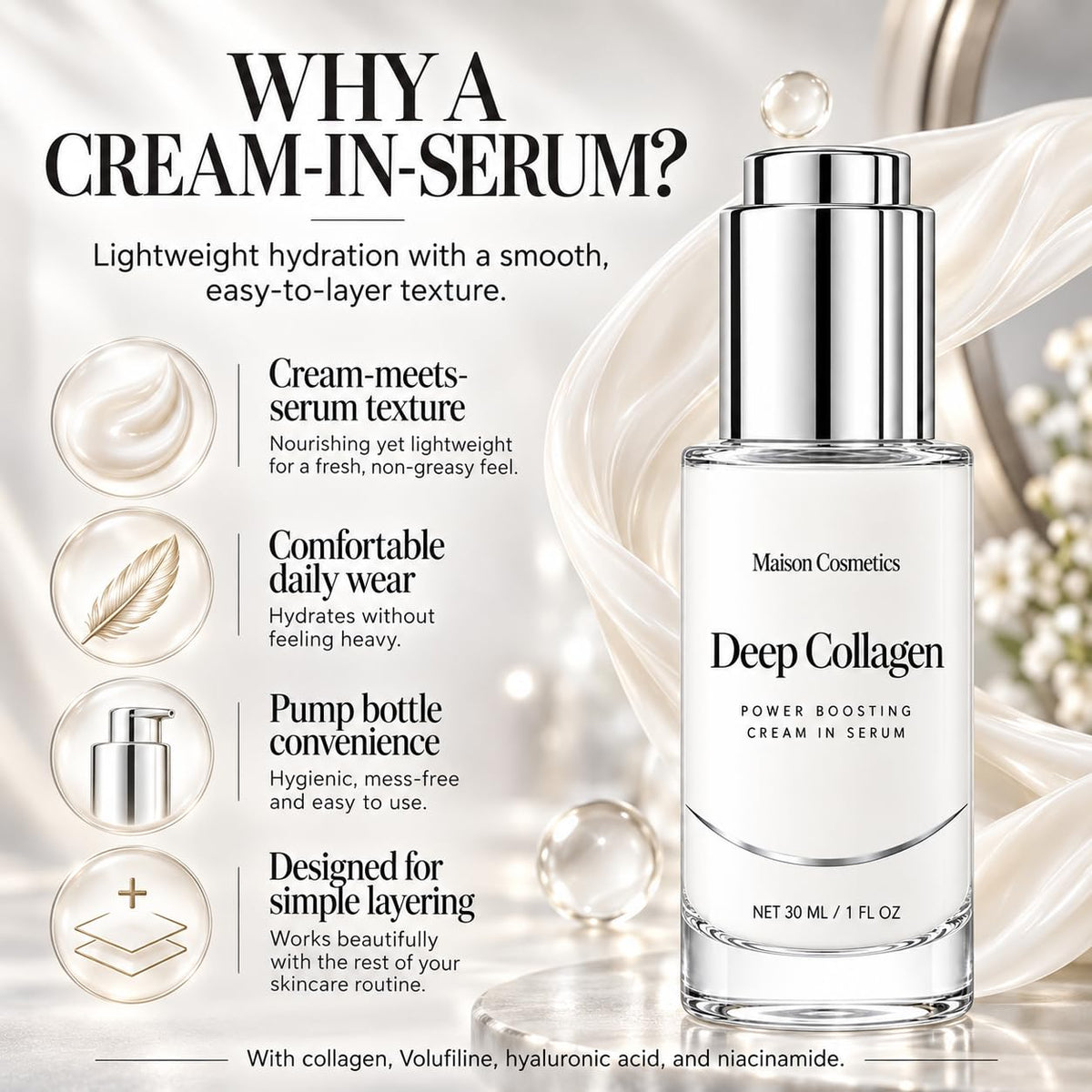 Maison Cosmetics Deep Collagen Serum with Volufiline and - Noni Energy Official Imagery - 5