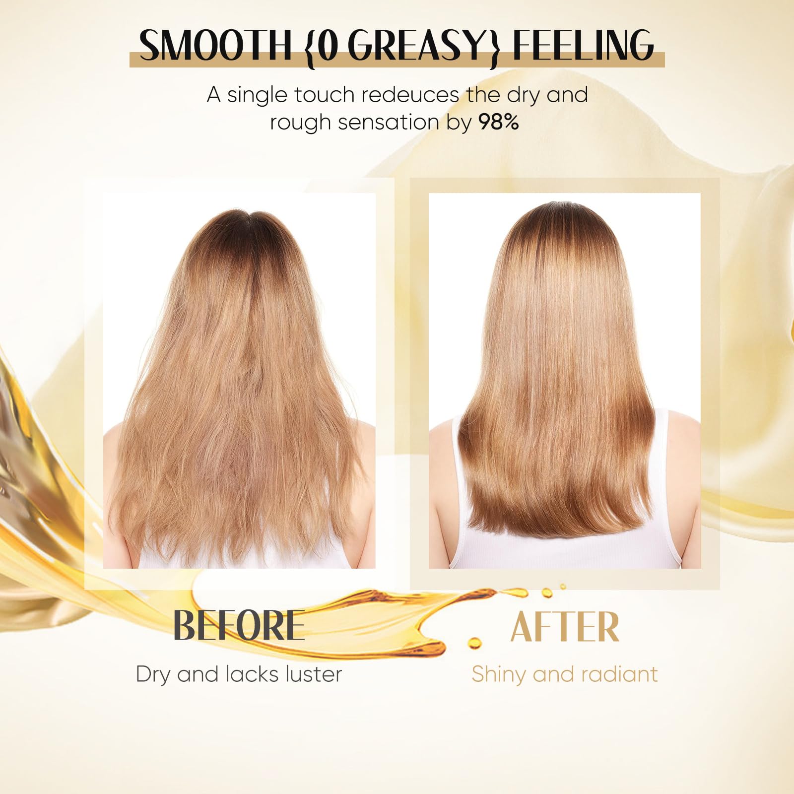 GREEONIL 24K Gold Argan, Coconut, and Olive Oil Serum for Frizz Control, Shine, - GREEONIL Official Product View 8