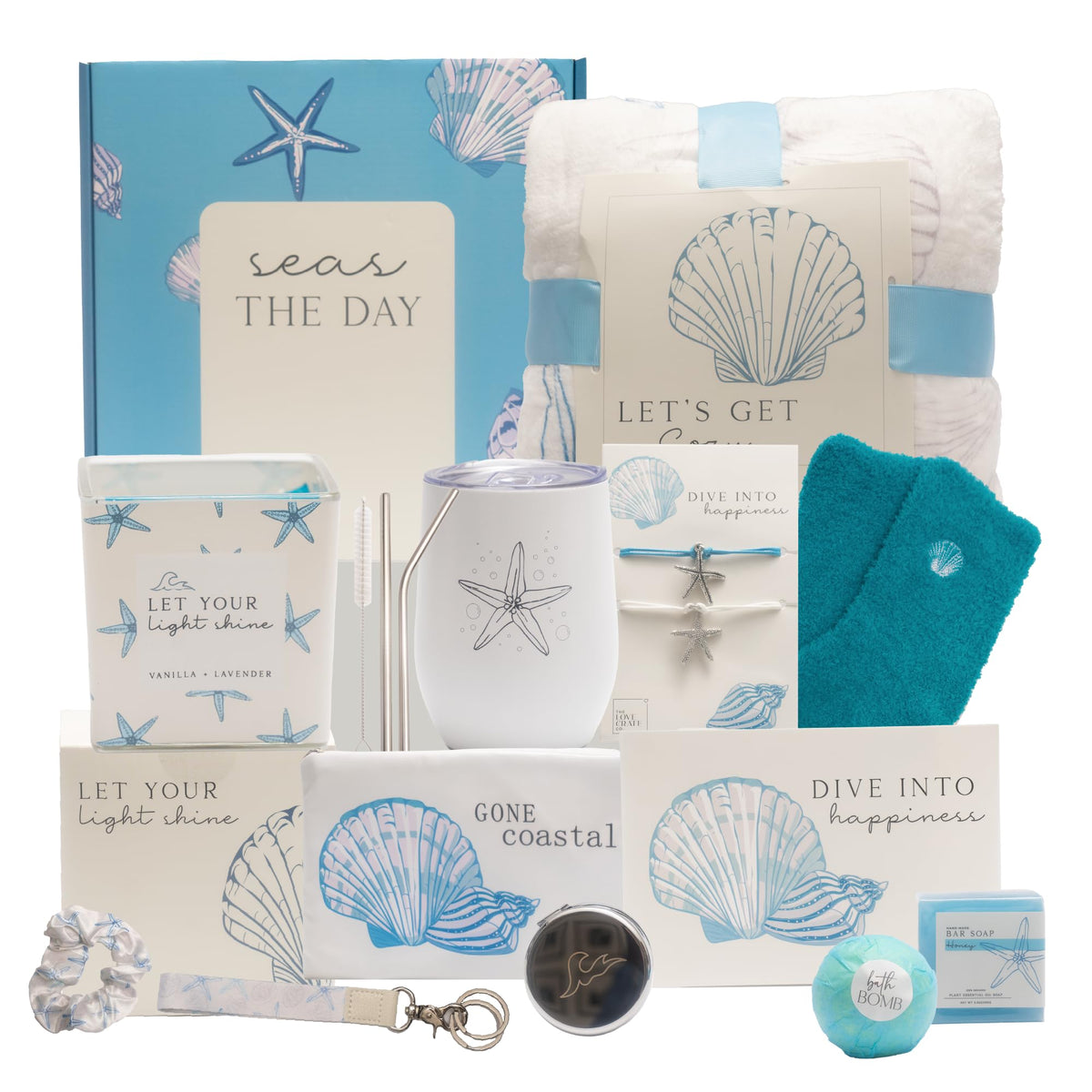 Beach Gifts for Women Self Care Gift Box 15pc - The Love Crate Co. Official Imagery - 2