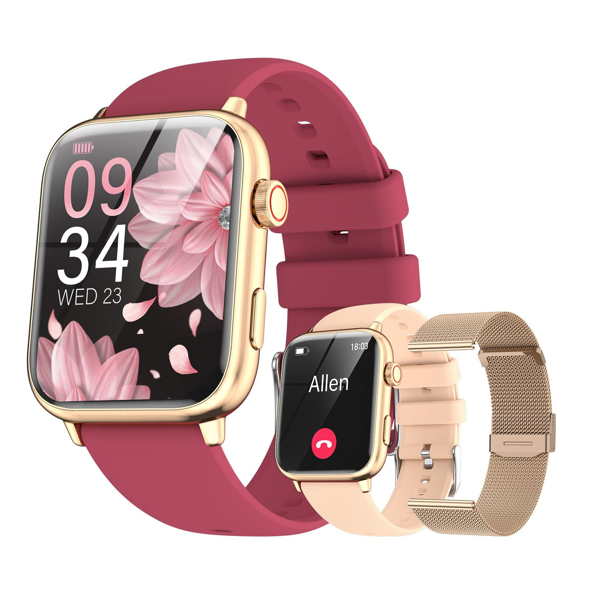 1 91 Smart Watch Fitness Tracker 3 Bands - cyanyu Official Imagery - 1
