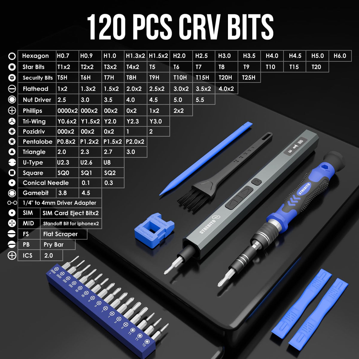 STREBITO 144 Piece Upgraded Electric Screwdriver - STREBITO Official Imagery - 8