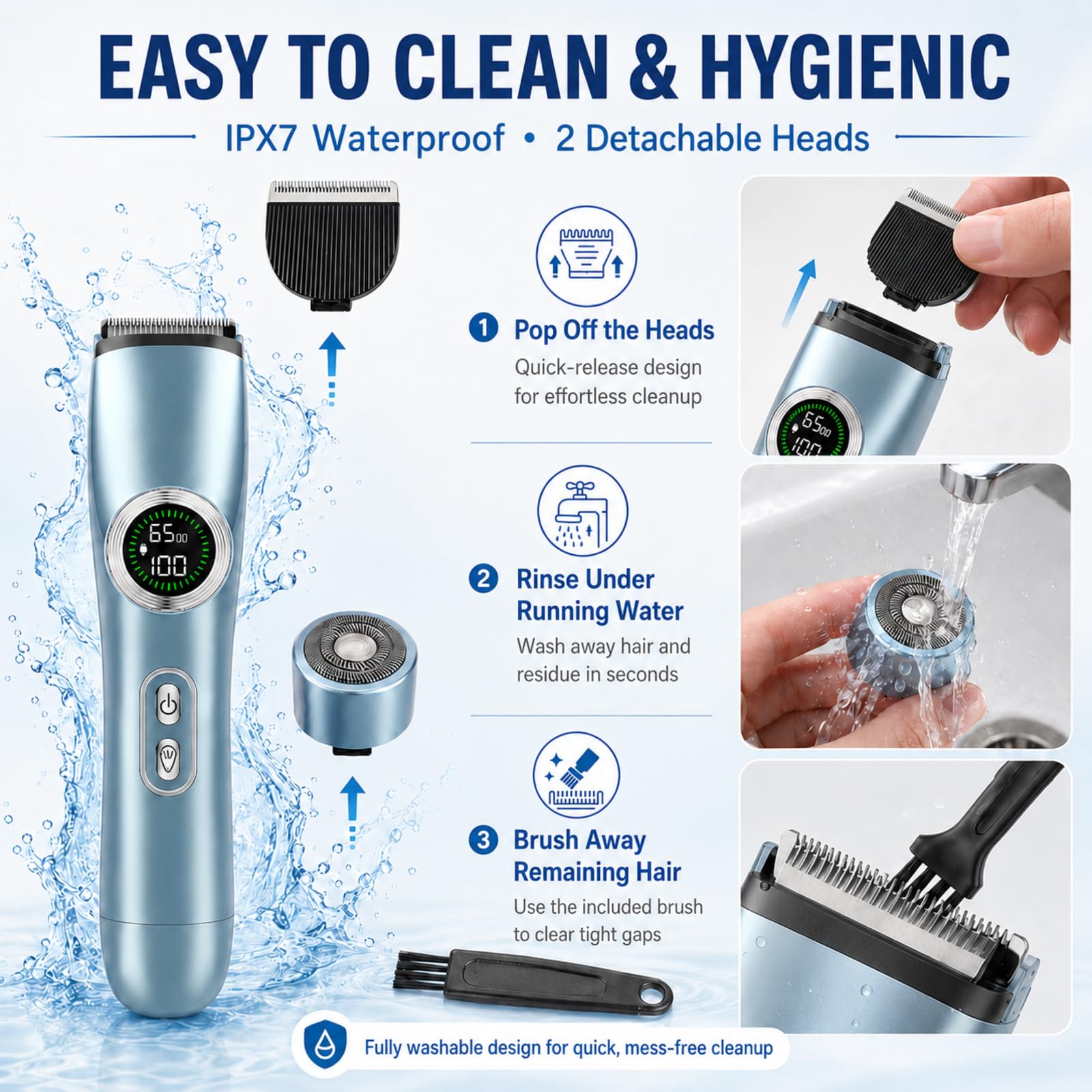 Yinnovay 2-in-1 Bikini Trimmer & Electric Razor Women