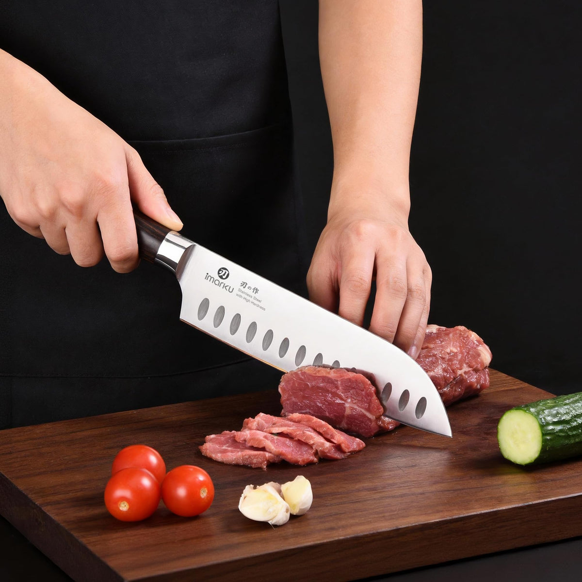 imarku Santoku Knife 7 Inch with Sharp Japanese High Carbon - imarku Official Imagery - 3