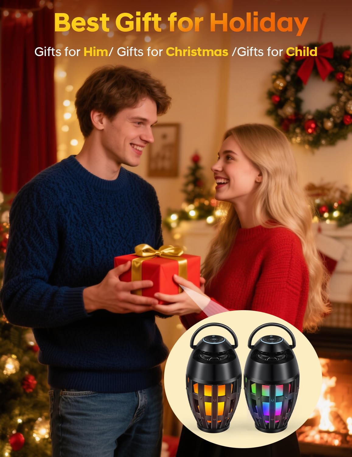 Dehikewell Outdoor Bluetooth Speakers with LED Flame Effect & Color Ch - View 9
