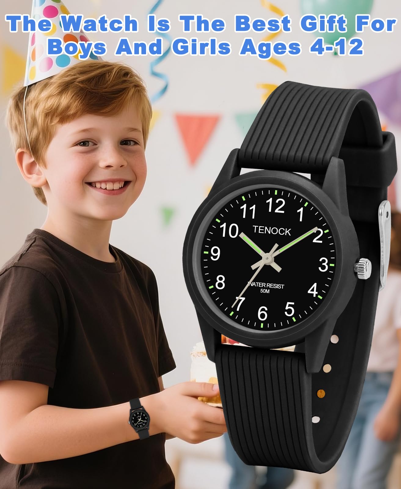 TENOCK Kids Analog Watch Waterproof Learning Time for Boys Girls Ages - View 6