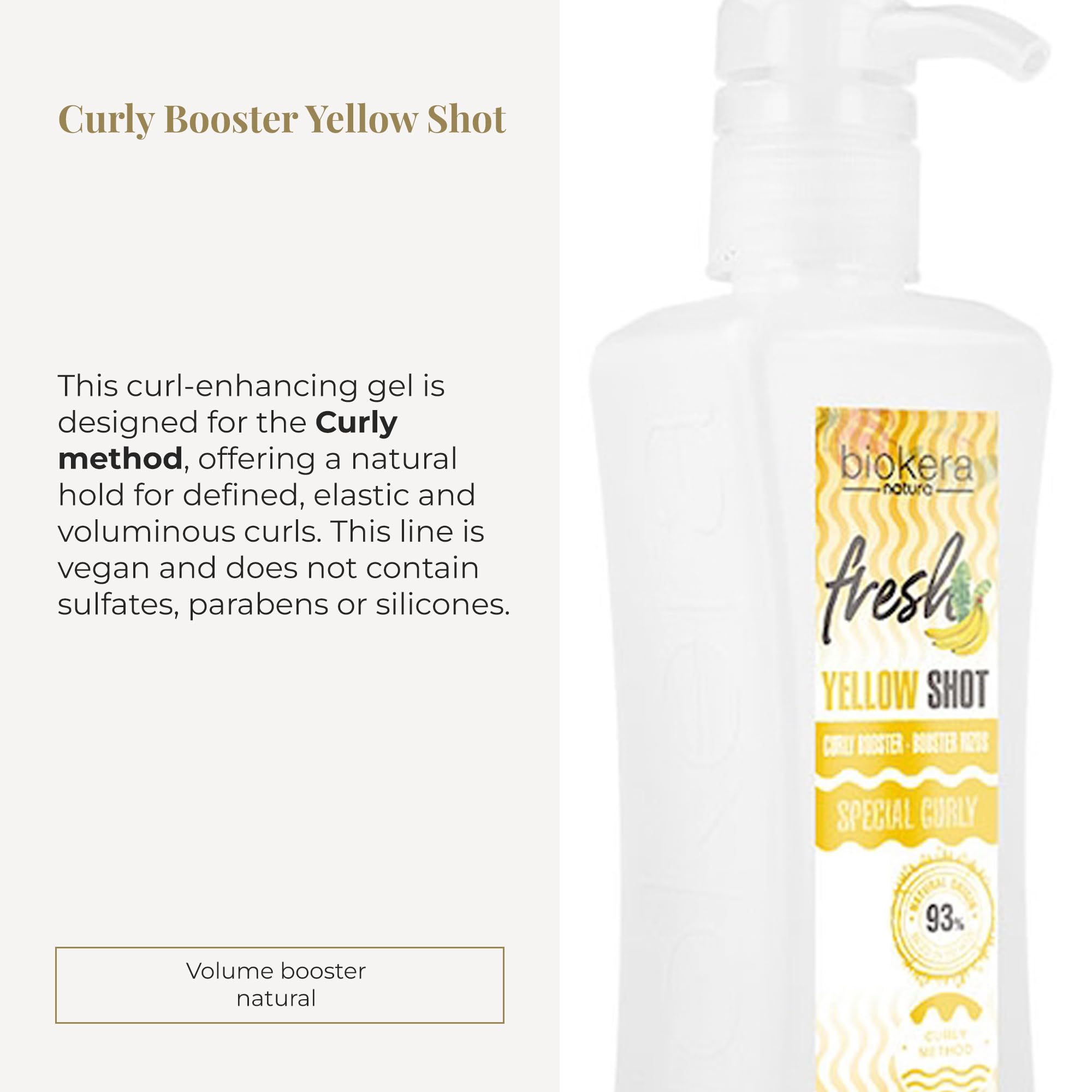 SALERM - Curl Activator Gel - Curly Booster Yellow Shot - 300 ml - Biokera Fresh - Defined Curls - Deep Hair Hydration - Natural Hold - Sulfate-Free and Paraben-Free - Vegan