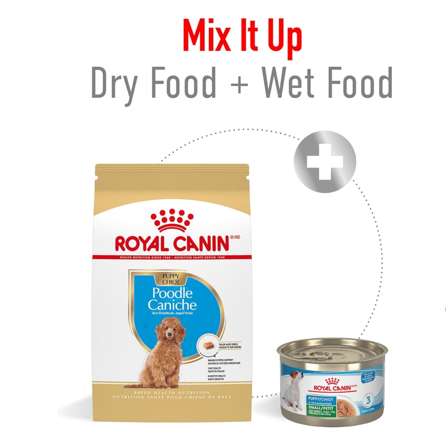 Elefair Royal Canin Poodle Puppy Dry Dog Food in 2.5 lb bag, showing the kibble and packaging for small breed puppies