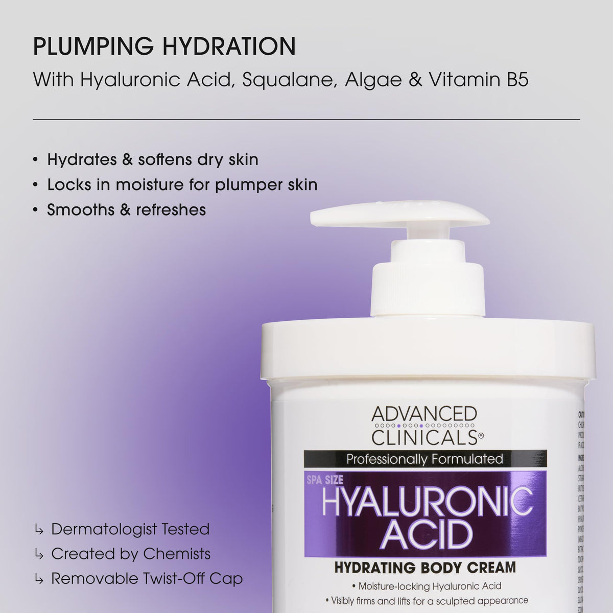 Advanced Clinicals Hyaluronic Acid Moisturizer Fragrance - Advanced Clinicals Official Imagery - 3