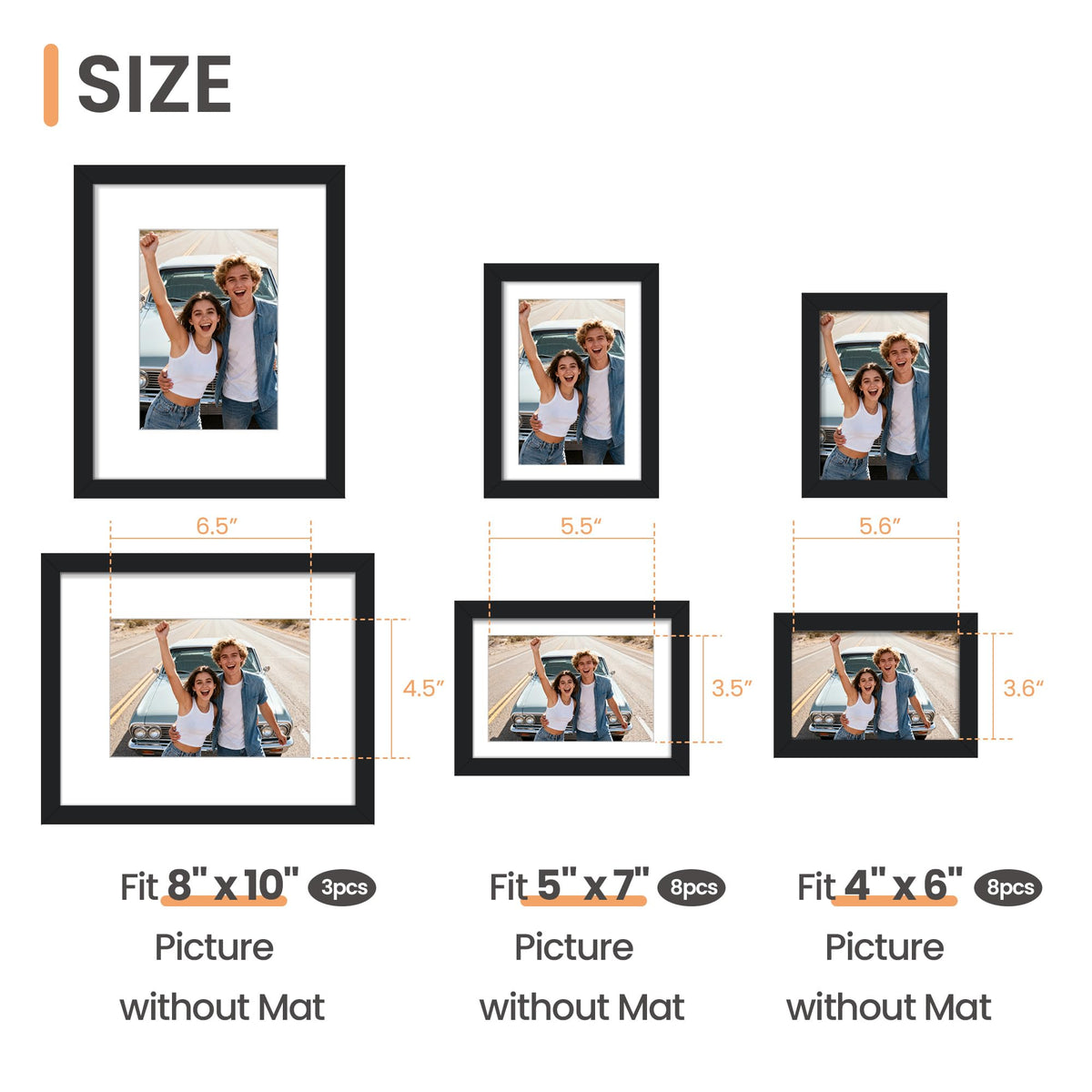 upsimples Picture Frames set of 19 Including 8x10 5x7 4x6 - upsimples Official Imagery - 4