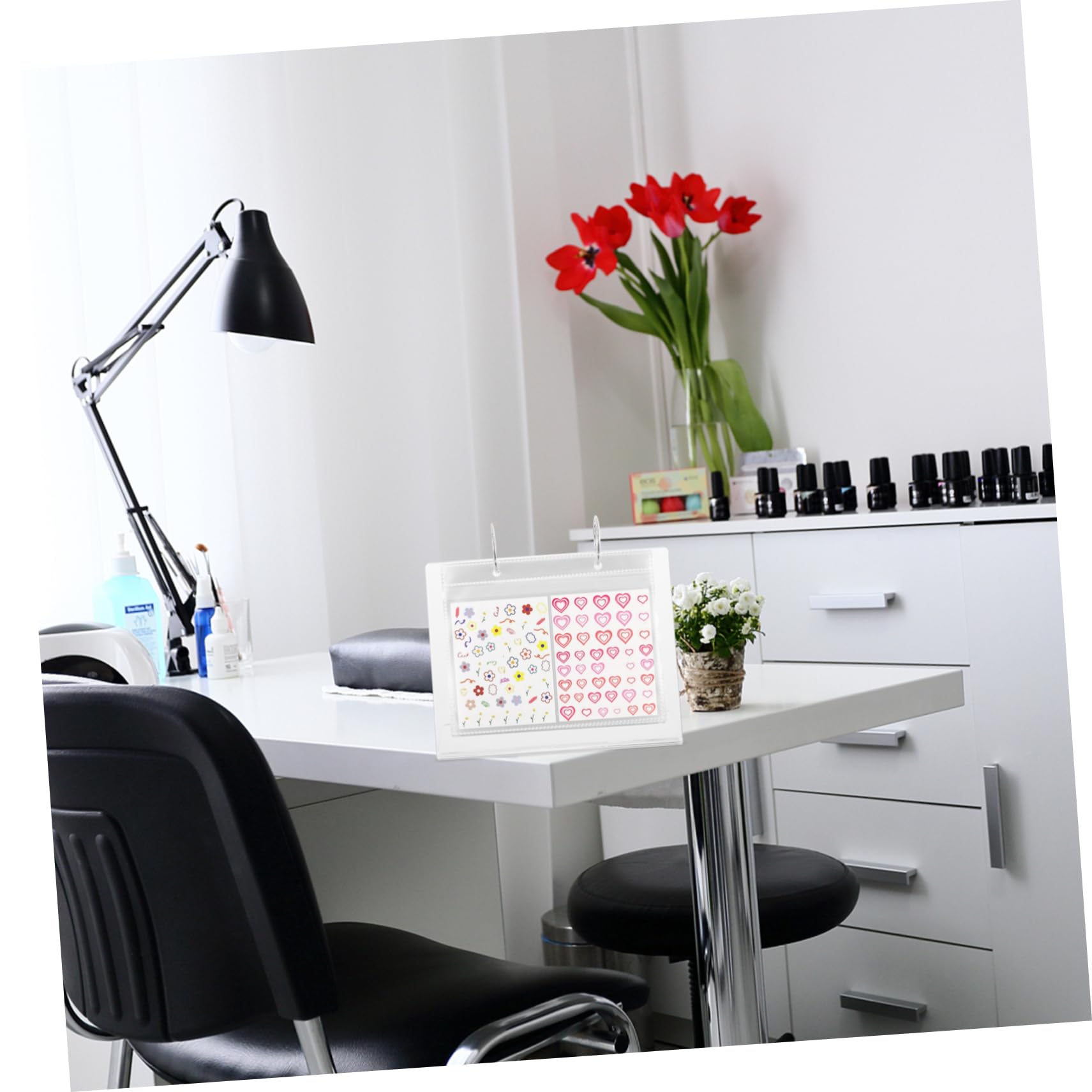 Garneck 2pcs Nail Art Decal Display Album Organizer for Nail Stickers and Decals Portable Storage Book for Manicure Designs