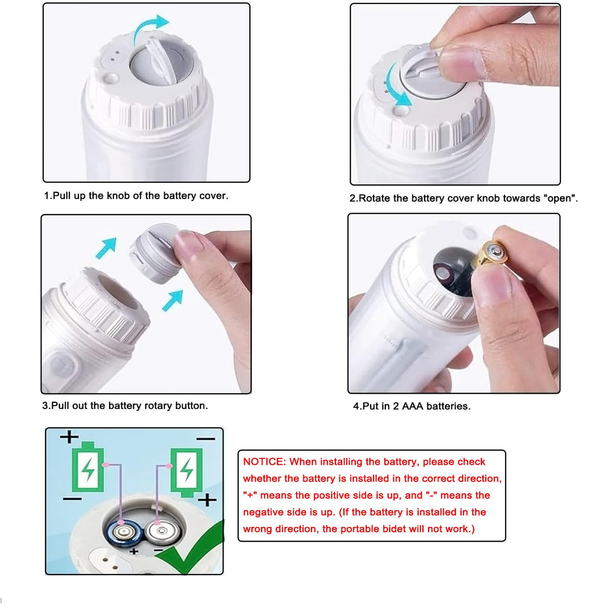 Portable Travel Bidet by GUSTYLE IPX6 Waterproof Electric - GUSTYLE Official Imagery - 3