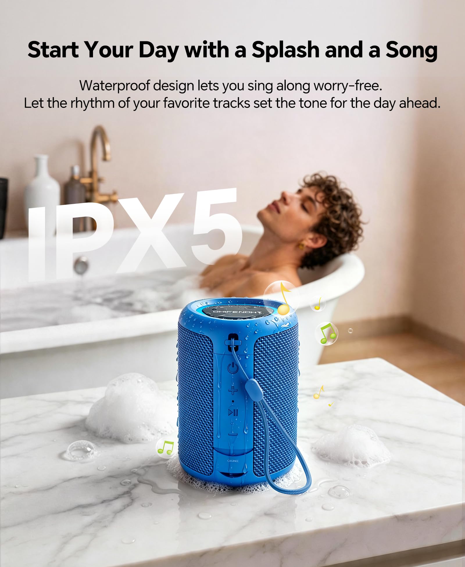 CHIFENCHY Portable Bluetooth Speaker Beach Essentials: IPX5 Water - CHIFENCHY Official Product View 5