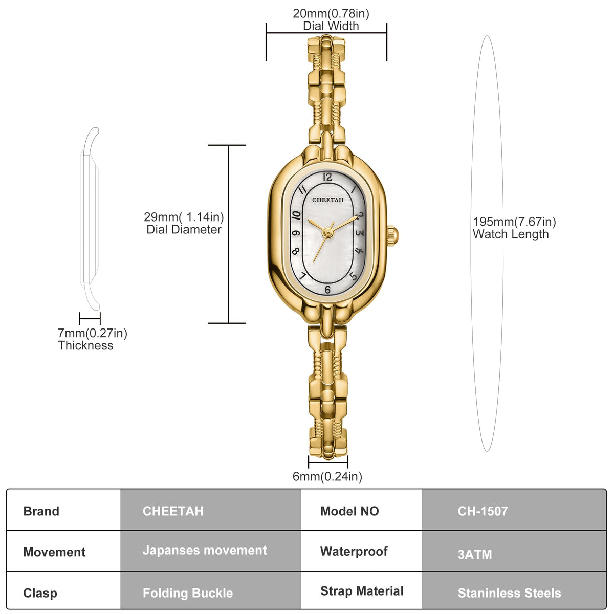 CHEETAH Women s Gold Dainty Bangle Watch Small Bracelet Easy - CHEETAH Official Imagery - 4