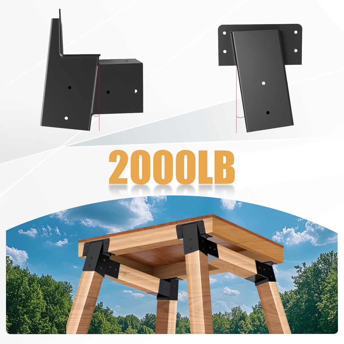 4 Pcs Deer Stand Brackets 4x4 Outdoor Angle Brackets with - TAYORY Official Imagery - 5