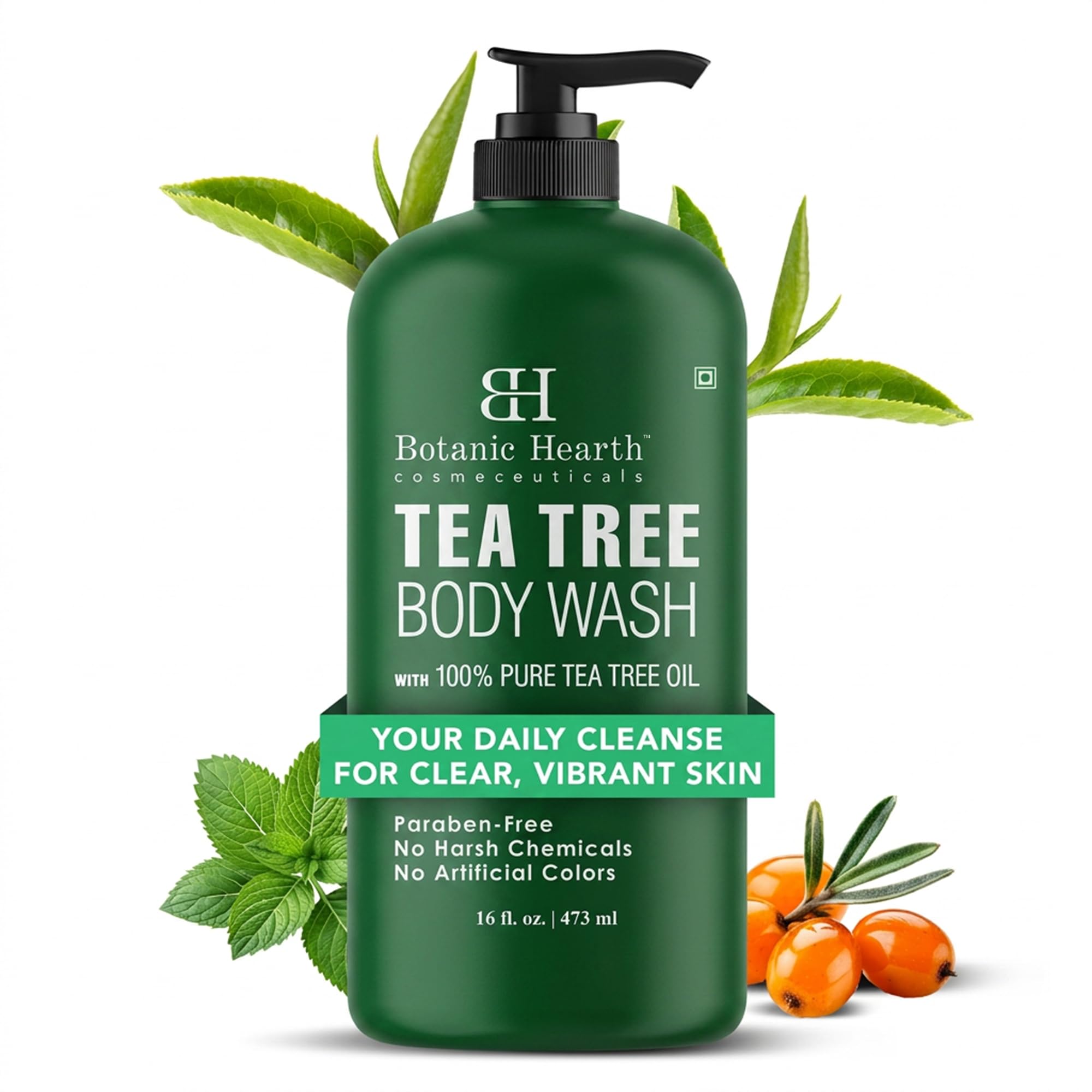 Botanic Hearth Tea Tree Body Wash with Peppermint 16oz