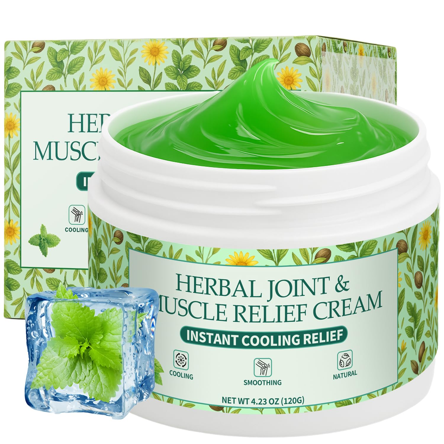 WSJAWH Herbal Menthol Cooling Relief Gel in 4.23 oz, a skin moisturizer with menthol for soothing and refreshing skin.