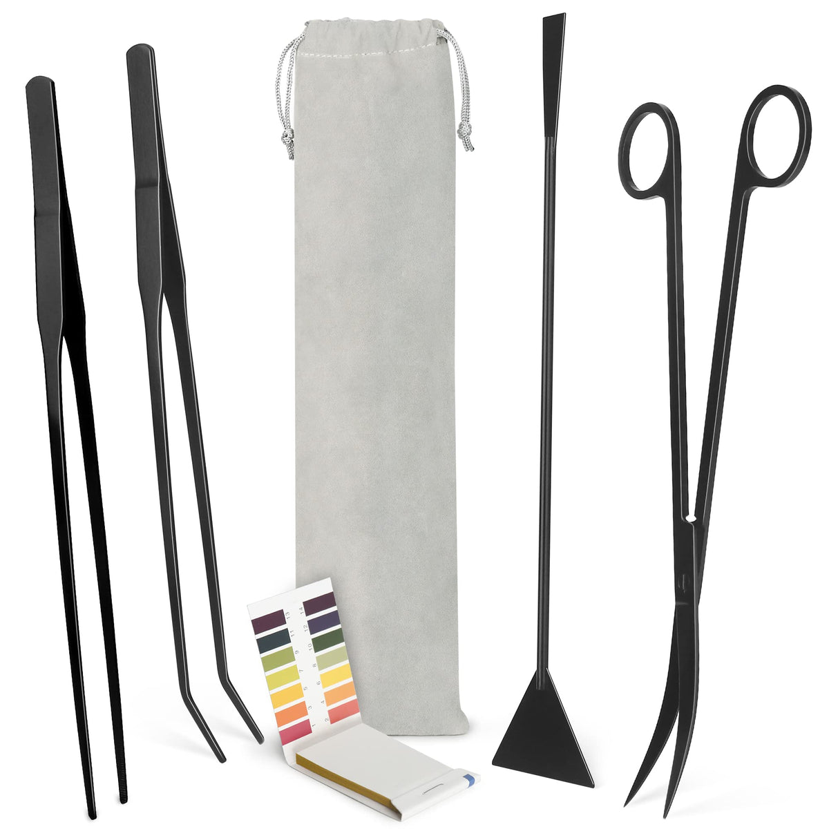 8 in 1 Aquascaping Tool Kit with Acrylic Storage Rack Black - NEPTONION Official Imagery - 8