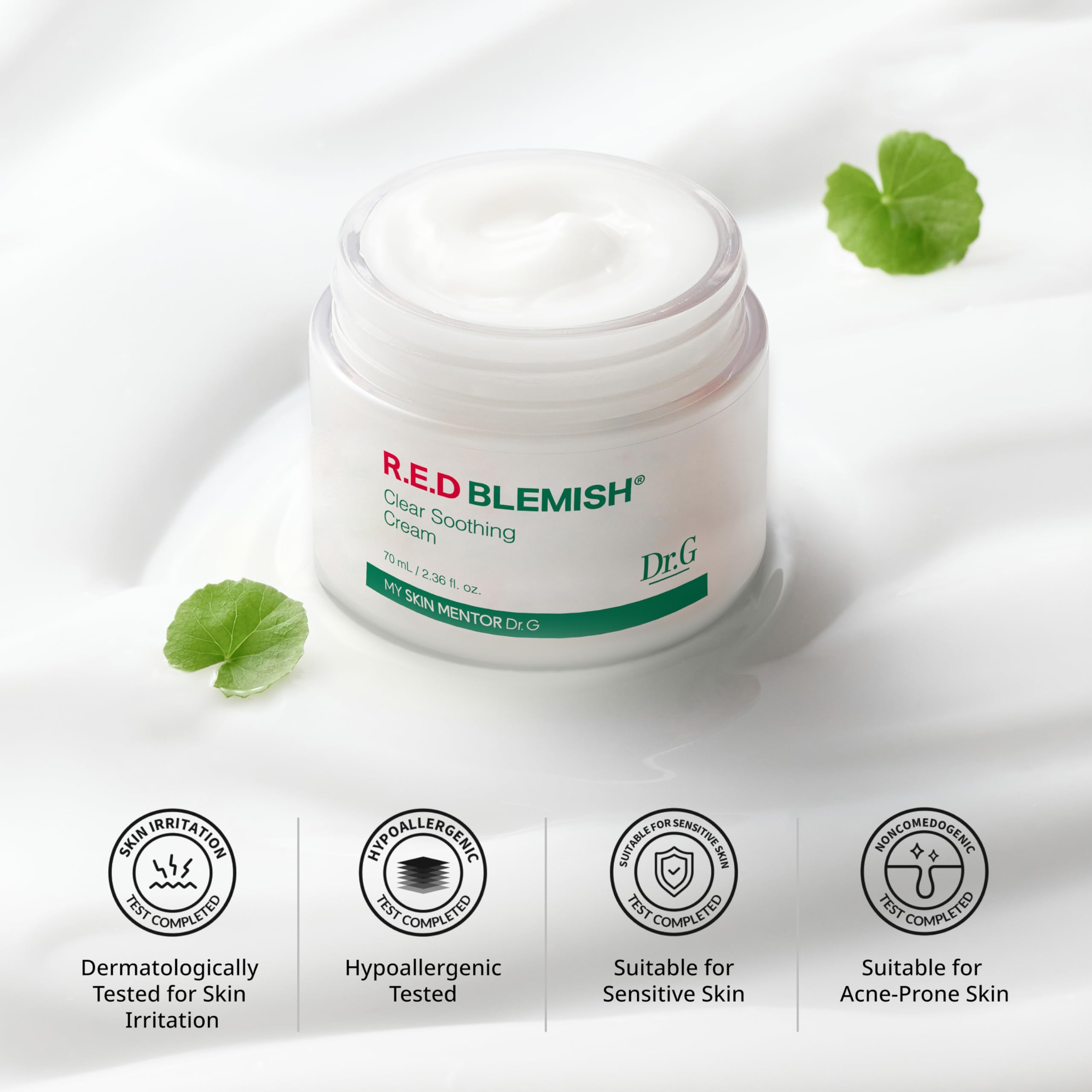 Dr.G Red Blemish Clear Soothing Korean Moisturizer Face Cream, - Dr.G