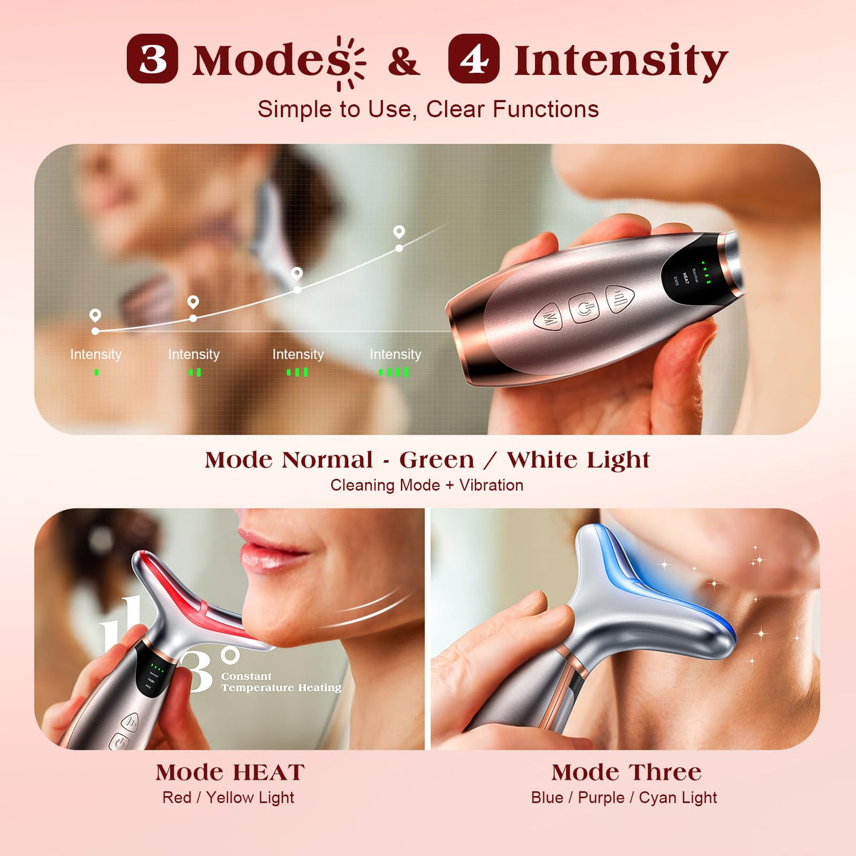 Pedete Facial Massager 7 Colors Red Light Therapy for Face - pedete Official Imagery - 4