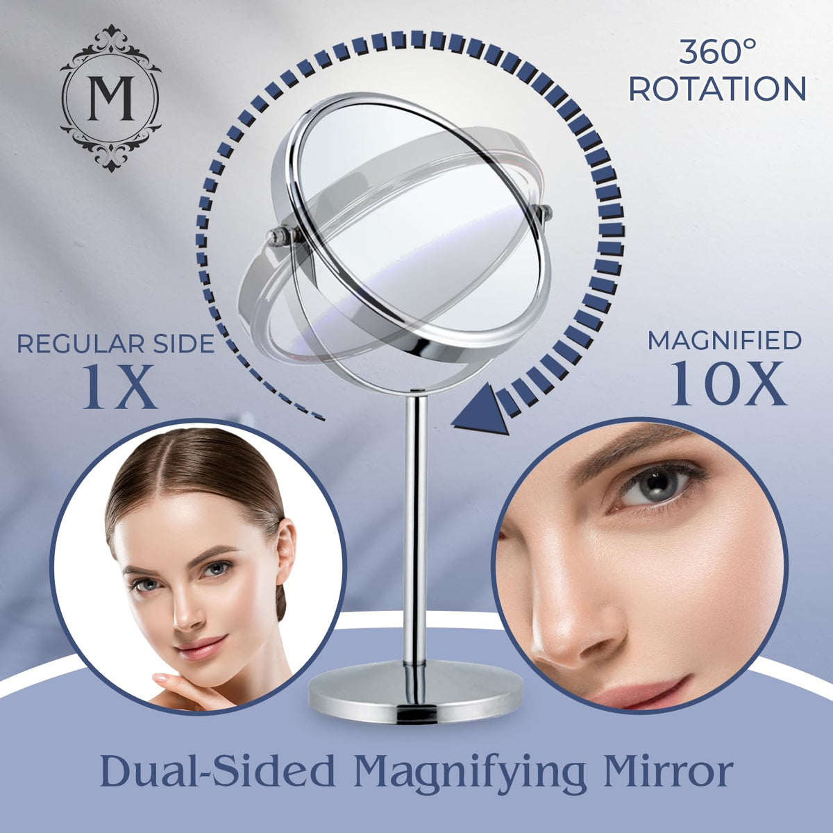 Double Sided 10X 1X Magnifying Mirror 7 x 14 - MIRRORVANA Official Imagery - 5