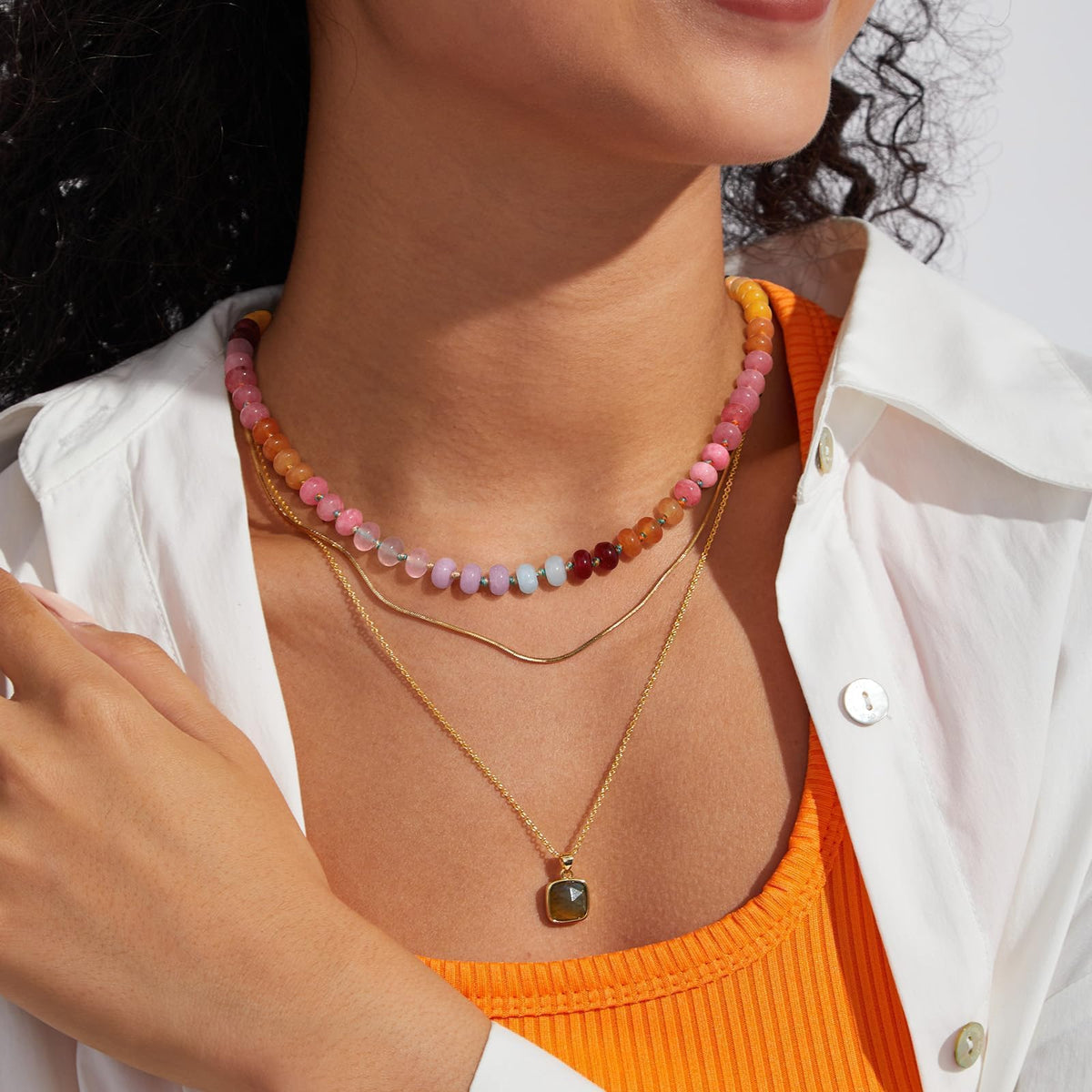 KissYan Beaded Gemstone Necklaces for Women - KissYan Official Imagery - 3