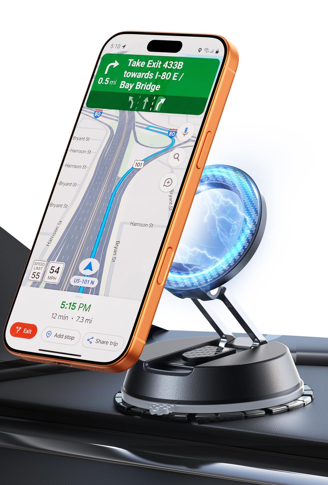 Carbon Fiber Reinforced Car Phone Holder for MagSafe 78 LBS - ACMEZING Official Imagery - 1